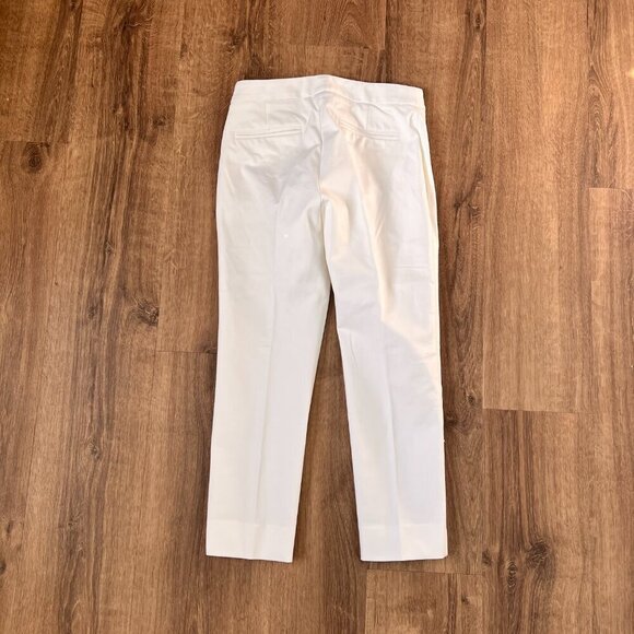 Lands End Mid Rise Slim Leg Ankle White Pants Sz 2P - Picture 8 of 10